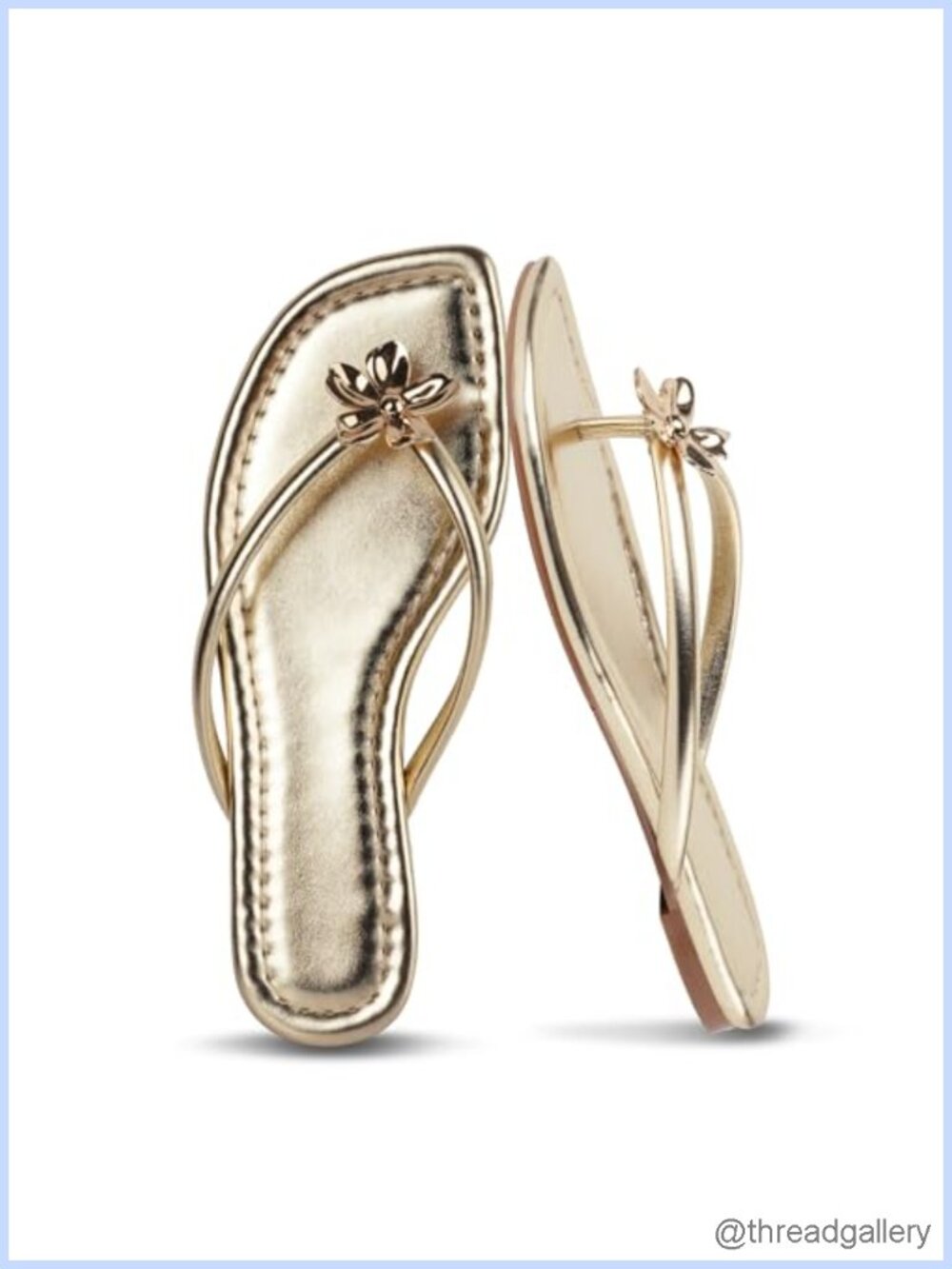 Floral Faux Leather Flip Flops Open Toe Slip On Casual Beach Wedding Sandals